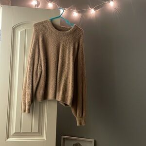 Light Brown Aerie fuzzy sweater size XS